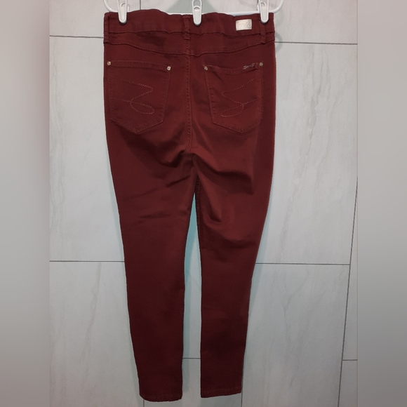 Seven7 High Rise Tummyless Slimming Brick Red Skinny Jeans size 12 EUC - Picture 7 of 11